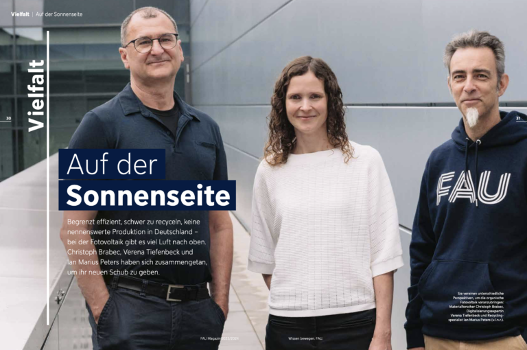 Solarenergie-Konsortium (unter der Leitung der FAU-TechFak) im FAU-Magazin vorgestellt